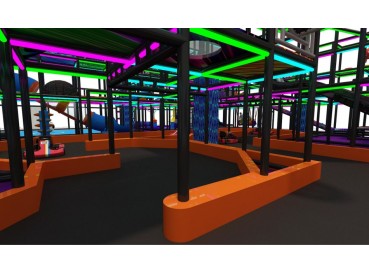 Jumping park with indoor playground